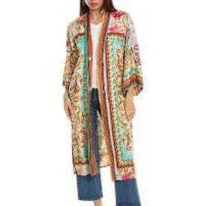 Johnny Was reversible silk long kimono-like top